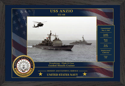 USS Anzio CG-68 Framed Patriotic Photo