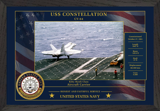 USS Constellation CV-64 Framed Patriotic Photo