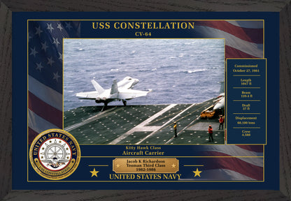 USS Constellation CV-64 Framed Patriotic Photo