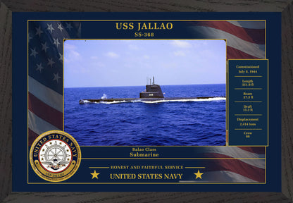 USS Jallao SS-368 Framed Patriotic Photo