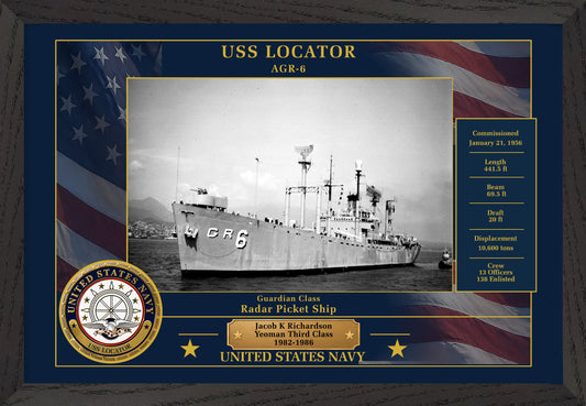 USS Locator AGR-6 Framed Patriotic Photo
