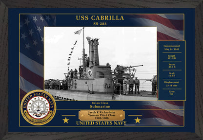 USS Cabrilla SS-288 Framed Patriotic Photo