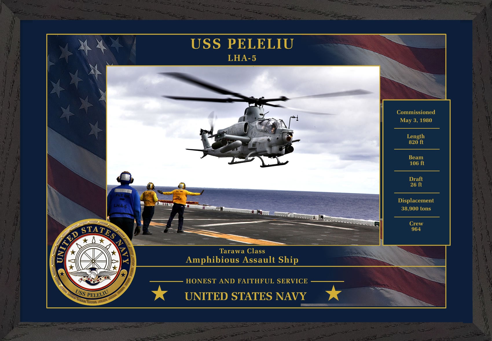 USS Peleliu LHA-5 Framed Patriotic Photo