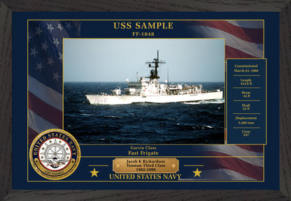 USS Sample FF-1048 Framed Patriotic Photo