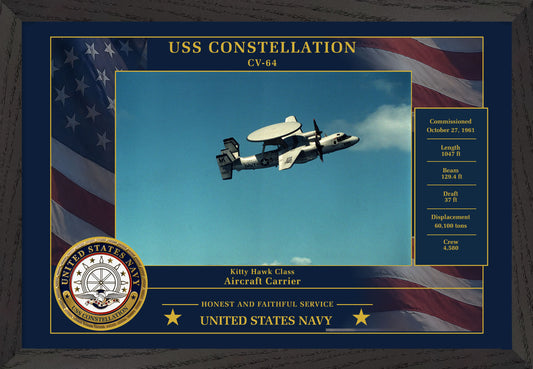 USS Constellation CV-64 Framed Patriotic Photo