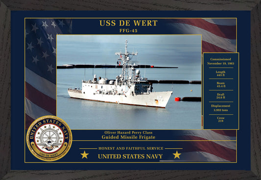 USS De Wert FFG-45 Framed Patriotic Photo