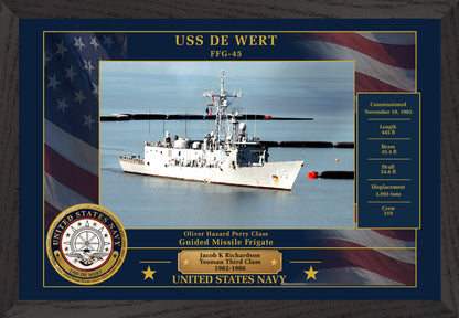 USS De Wert FFG-45 Framed Patriotic Photo