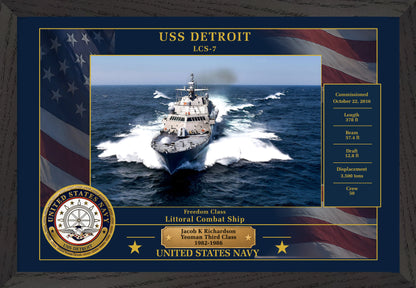USS Detroit LCS-7 Framed Patriotic Photo