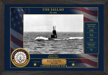 USS Jallao SS-368 Framed Patriotic Photo
