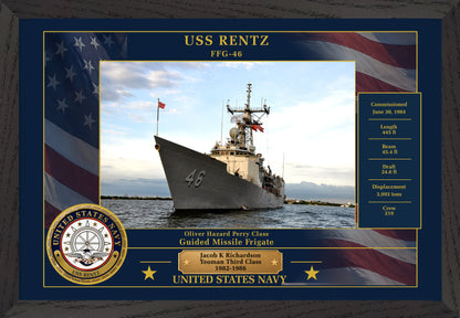 USS Rentz FFG-46 Framed Patriotic Photo