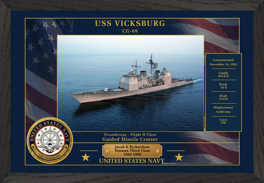 USS Vicksburg CG-69 Framed Patriotic Photo