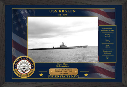 USS Kraken SS-370 Framed Patriotic Photo