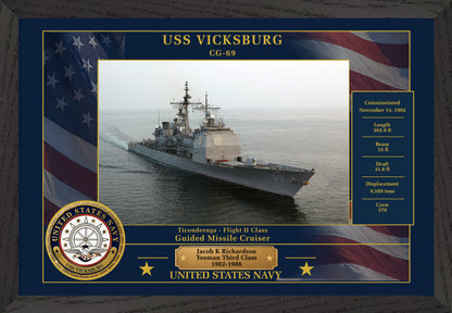 USS Vicksburg CG-69 Framed Patriotic Photo