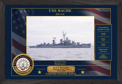 USS Bache DD-470 Framed Patriotic Photo