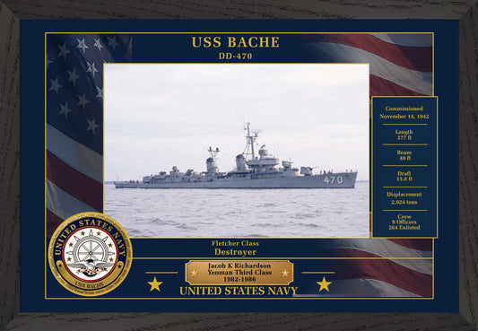 USS Bache DD-470 Framed Patriotic Photo