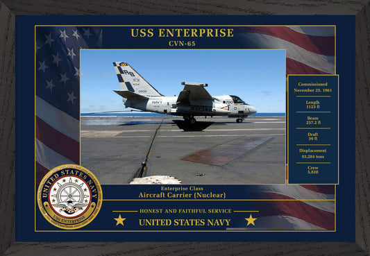 USS Enterprise CVN-65 Framed Patriotic Photo