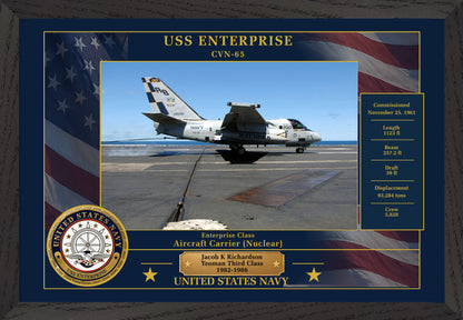 USS Enterprise CVN-65 Framed Patriotic Photo
