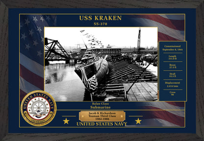USS Kraken SS-370 Framed Patriotic Photo