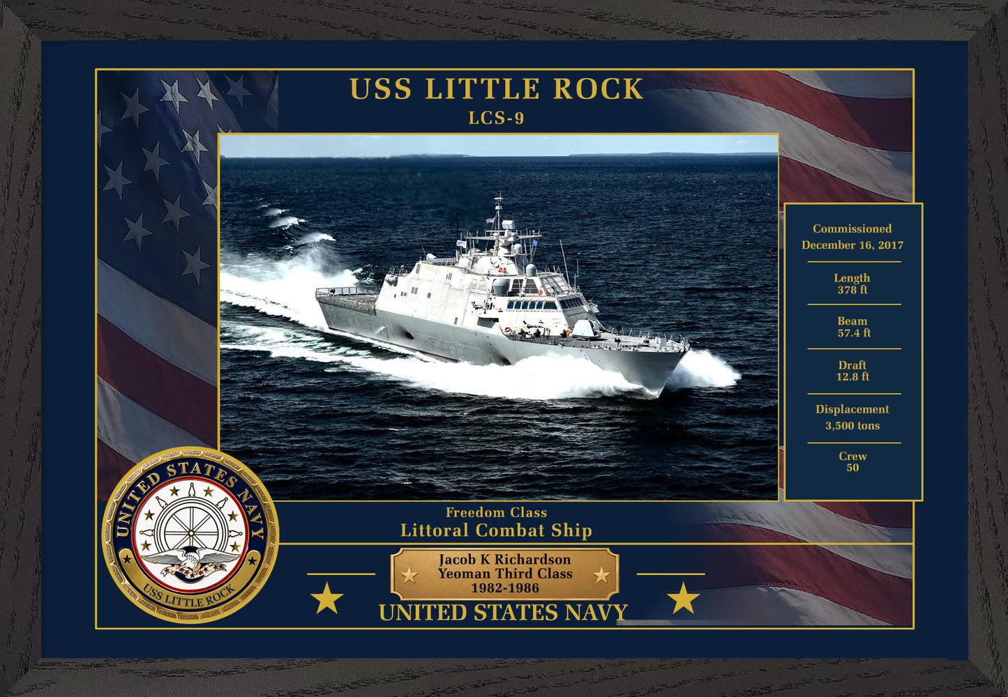 USS Little Rock LCS-9 Framed Patriotic Photo