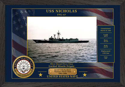 USS Nicholas FFG-47 Framed Patriotic Photo