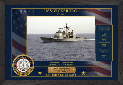 USS Vicksburg CG-69 Framed Patriotic Photo
