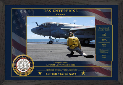 USS Enterprise CVN-65 Framed Patriotic Photo
