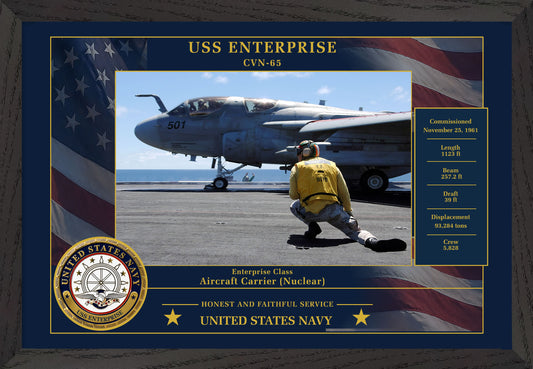 USS Enterprise CVN-65 Framed Patriotic Photo