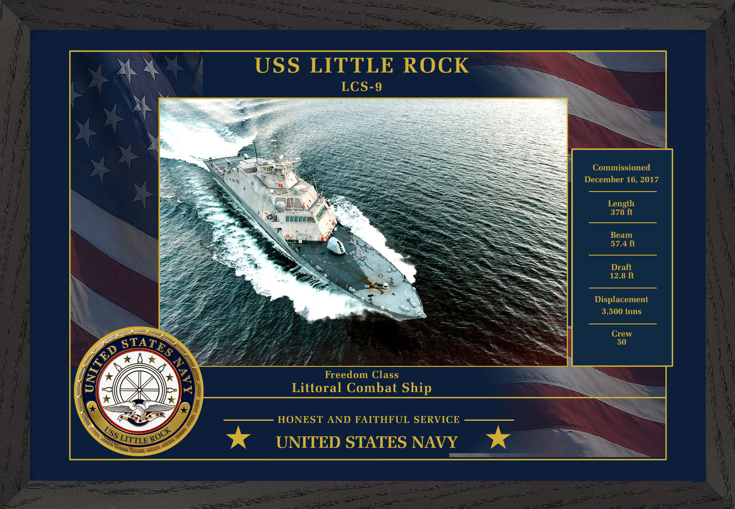 USS Little Rock LCS-9 Framed Patriotic Photo