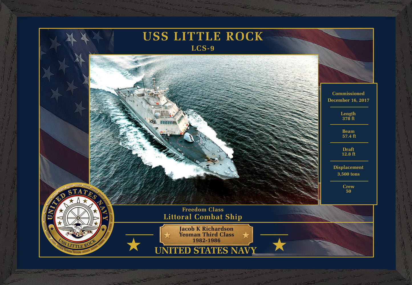 USS Little Rock LCS-9 Framed Patriotic Photo