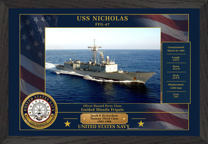USS Nicholas FFG-47 Framed Patriotic Photo