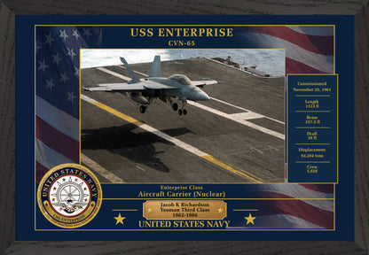 USS Enterprise CVN-65 Framed Patriotic Photo