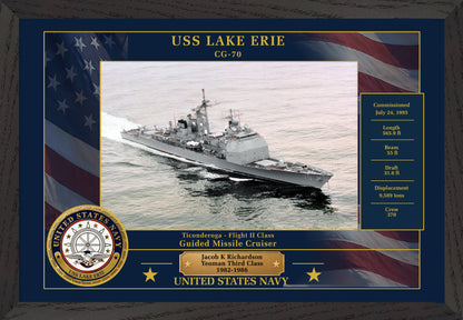 USS Lake Erie CG-70 Framed Patriotic Photo