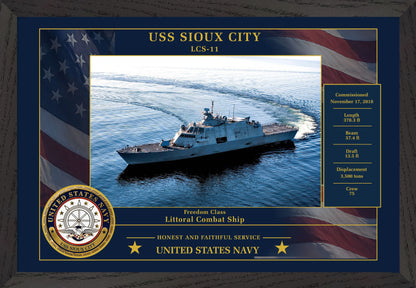 USS Sioux City LCS-11 Framed Patriotic Photo