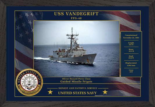 USS Vandegrift FFG-48 Framed Patriotic Photo