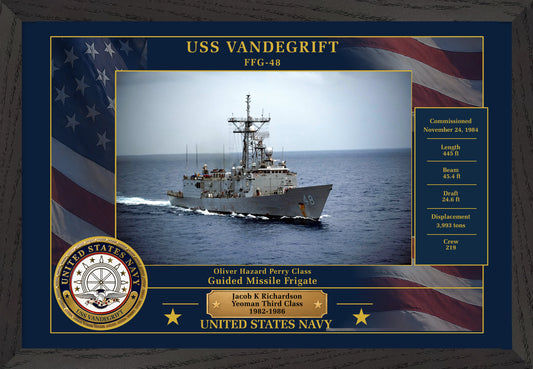 USS Vandegrift FFG-48 Framed Patriotic Photo