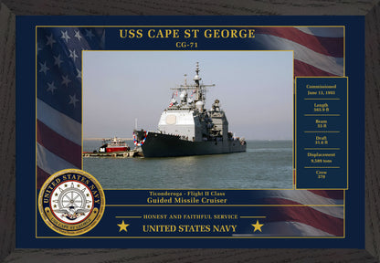 USS Cape St George CG-71 Framed Patriotic Photo