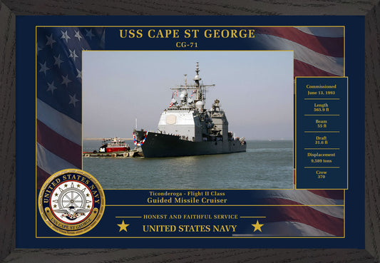 USS Cape St George CG-71 Framed Patriotic Photo