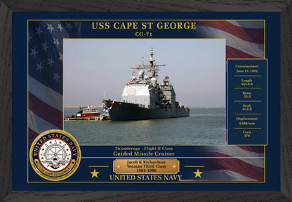 USS Cape St George CG-71 Framed Patriotic Photo