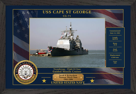 USS Cape St George CG-71 Framed Patriotic Photo