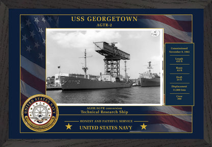USS Georgetown AGTR-2 Framed Patriotic Photo