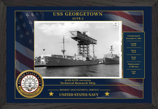 USS Georgetown AGTR-2 Framed Patriotic Photo