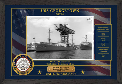 USS Georgetown AGTR-2 Framed Patriotic Photo