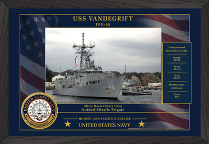 USS Vandegrift FFG-48 Framed Patriotic Photo