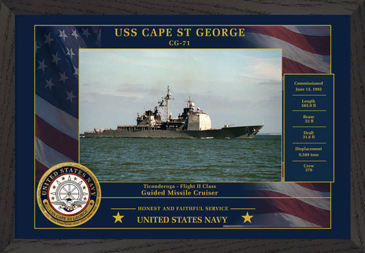 USS Cape St George CG-71 Framed Patriotic Photo