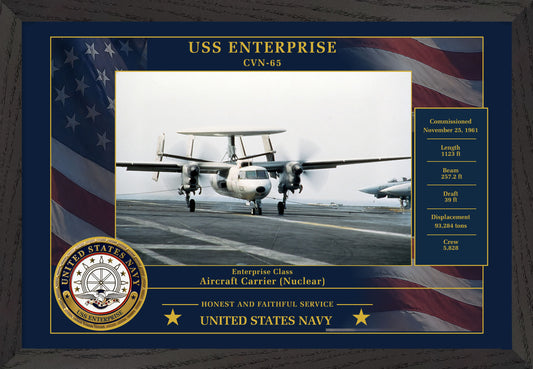 USS Enterprise CVN-65 Framed Patriotic Photo