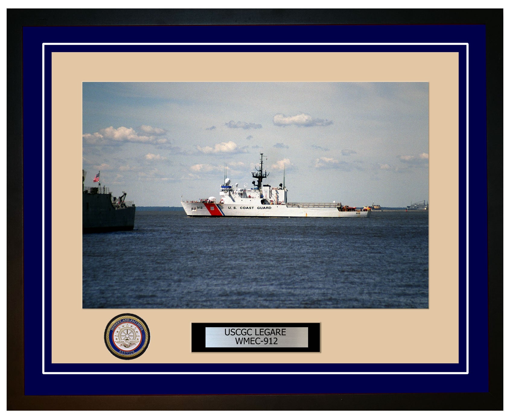 USCGC LEGARE WMEC 912 Framed Coast Guard Ship Photo Blue 55WMEC912