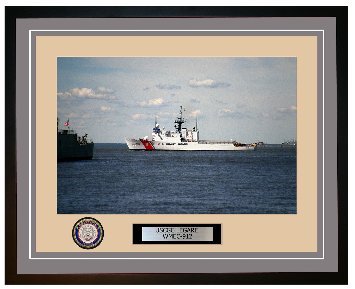 USCGC LEGARE WMEC 912 Framed Coast Guard Ship Photo Grey 55WMEC912