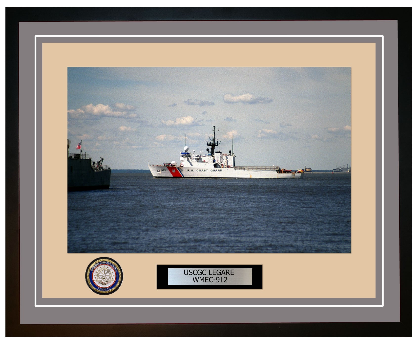 USCGC LEGARE WMEC 912 Framed Coast Guard Ship Photo Grey 55WMEC912