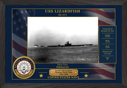 USS Lizardfish SS-373 Framed Patriotic Photo