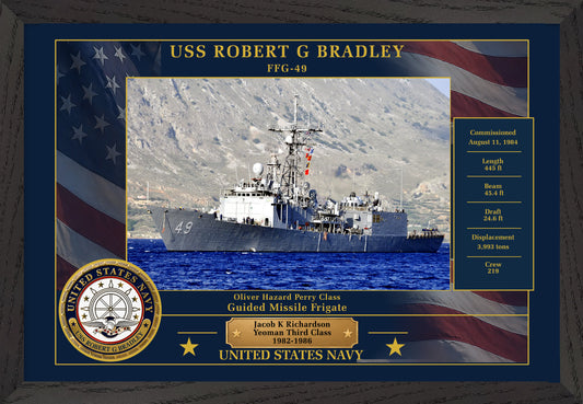 USS Robert G Bradley FFG-49 Framed Patriotic Photo